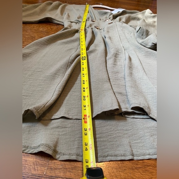 NWTs ASOS Mini Dress Sage Green Above Knee Resort Vaca Yacht Button Summer Boho - Picture 8 of 12